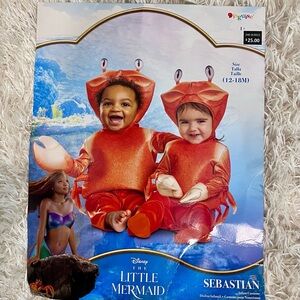 Disney Little Mermaid Sebastian Crab Costume Infant (12-18M) Halloween Toddler